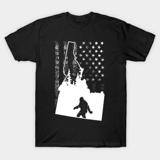 Idaho Bigfoot American Flag T-Shirt